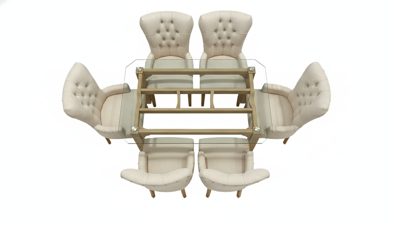 Comedor Base Canoa 4 puestos | Elegancia y Placer