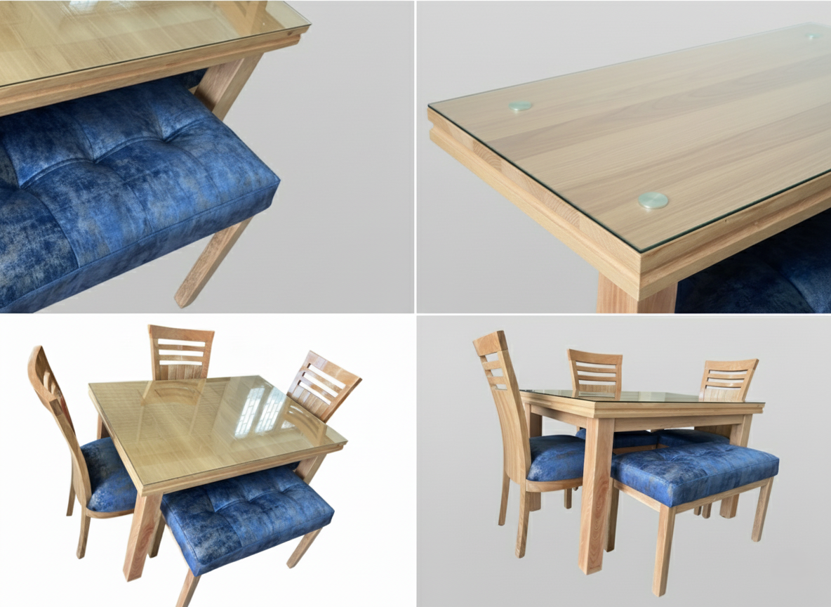 Comedor 5 puestos | Tapa Madera Flor Morado