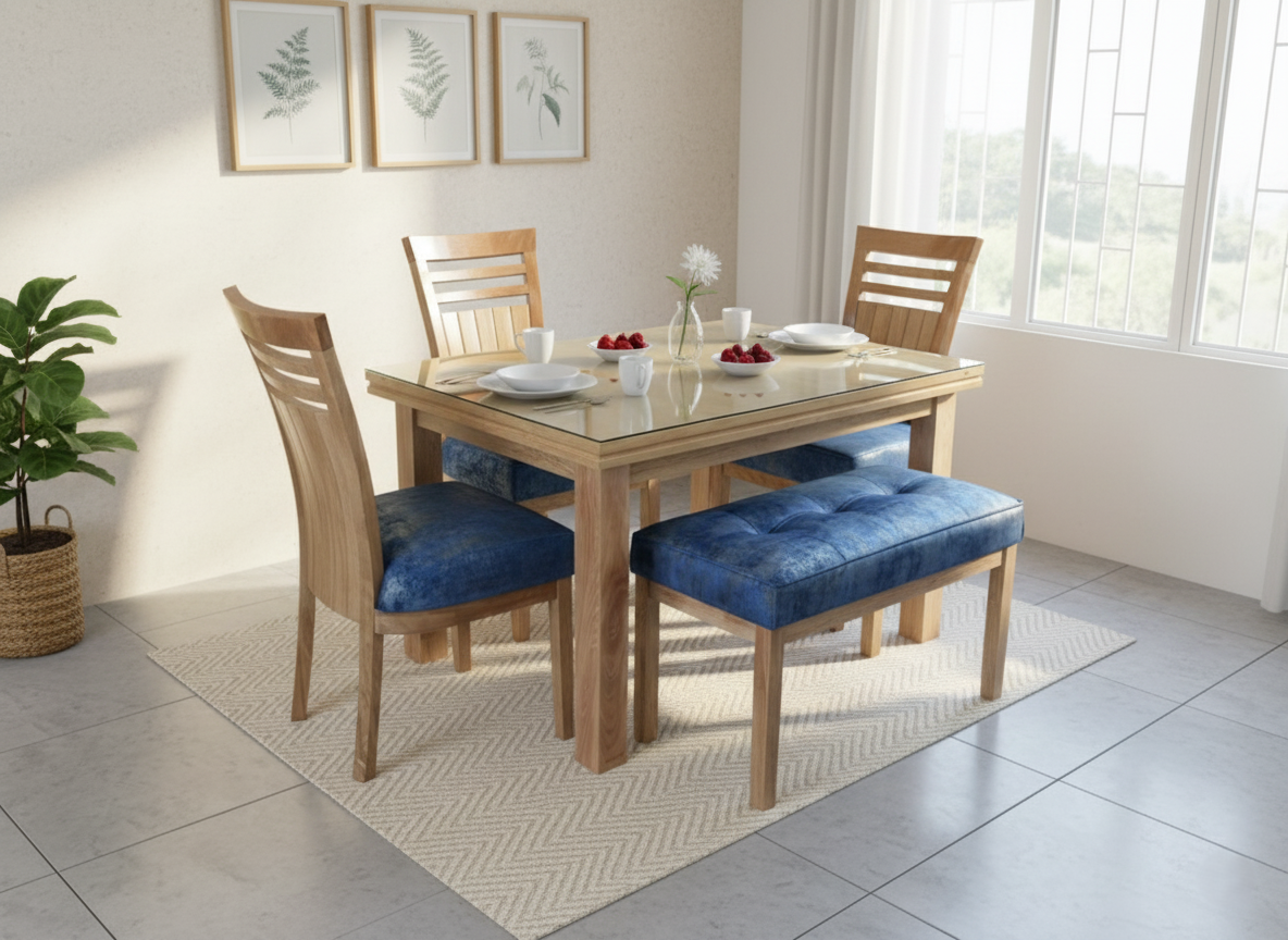 Comedor 5 puestos | Tapa Madera Flor Morado