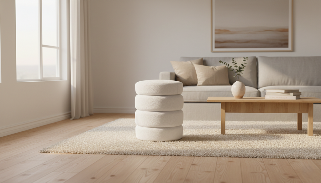 Puff Ovejero con Almacenamiento Minimalista